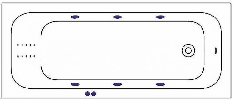 Акриловая ванна Whitecross Vibe 180x75 0105.180075.100.LINENANO.GL с гидромассажем