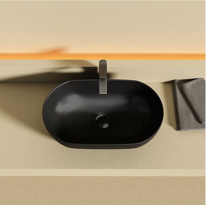 Раковина накладная овальной формы CERAMICANOVA Twist черный матовый, CN12001MB Раковина накладная овальной формы CERAMICANOVA Twist черный матовый, CN12001MB