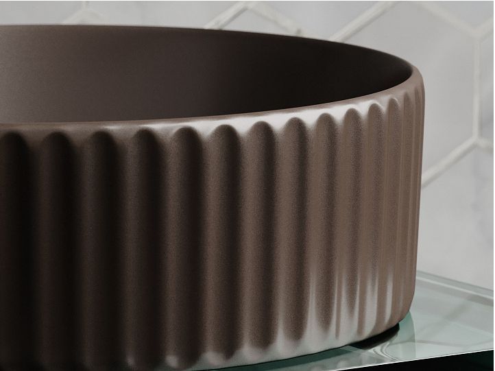 Умывальник CERAMICANOVA чаша накладная круглая 360 мм (цвет Темно-Коричневый Матовый) CN6057MDB