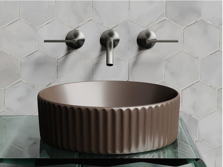 Умывальник CERAMICANOVA чаша накладная круглая 360 мм (цвет Темно-Коричневый Матовый) CN6057MDB Умывальник CERAMICANOVA чаша накладная круглая 360 мм (цвет Темно-Коричневый Матовый) CN6057MDB