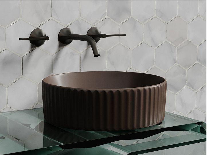 Умывальник CERAMICANOVA чаша накладная круглая 360 мм (цвет Темно-Коричневый Матовый) CN6057MDB Умывальник CERAMICANOVA чаша накладная круглая 360 мм (цвет Темно-Коричневый Матовый) CN6057MDB