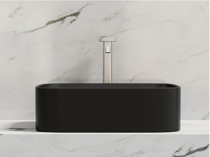 Умывальник CERAMICANOVA Element чаша накладная прямоугольная (цвет Чёрный Матовый) CN6052MB