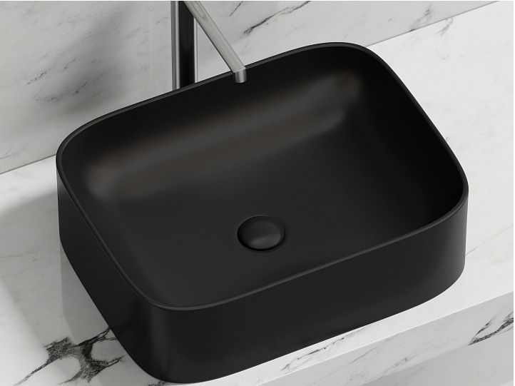 Умывальник CERAMICANOVA Element чаша накладная прямоугольная (цвет Чёрный Матовый) CN6052MB