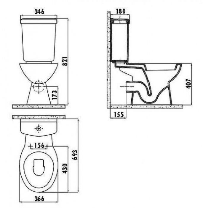 Унитаз биде Creavit Pitta PA310-00CB00E-0000 Белый без бачка и сиденья