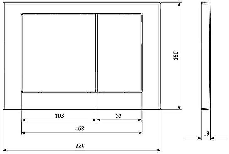 Клавиша смыва KK POL M05 350/PPS/058-00-00 Сатин