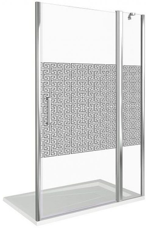 Душевая дверь Good Door Fantasy WTW-130-F-CH 130 профиль Хром стекло прозрачное с рисунком