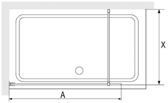 Душевая перегородка RGW Walk In WA-012B 90 35101290-84 профиль Черный стекло прозрачное