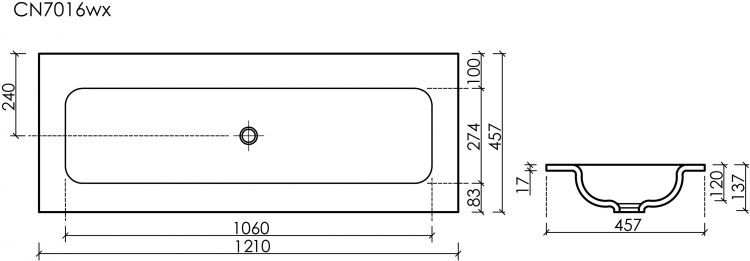 Раковина накладная SANCOS Grace прямоугольная, без отверстия под смеситель 1210x457x137 мм, цвет белый, CN7016wx Раковина накладная SANCOS Grace прямоугольная, без отверстия под смеситель 1210x457x137 мм, цвет белый, CN7016wx
