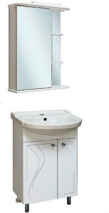 Зеркальный шкаф Runo Магнолия 50 L 00000000607 с подсветкой Белый