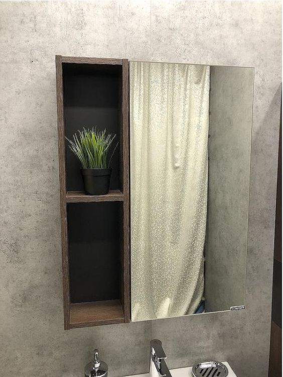 Зеркало со шкафом Comforty Франкфурт 60 00004150528 Дуб шоколадно-коричневый