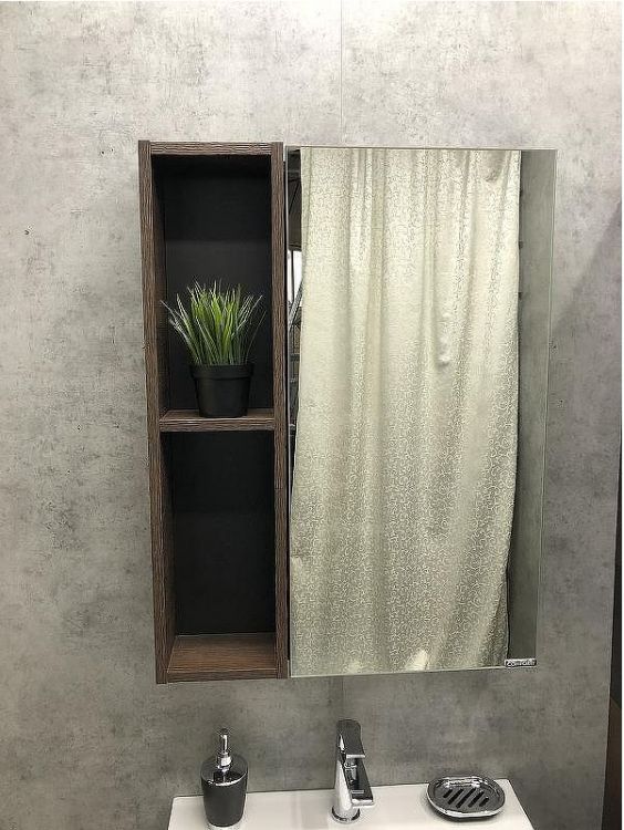 Зеркало со шкафом Comforty Франкфурт 60 00004150528 Дуб шоколадно-коричневый