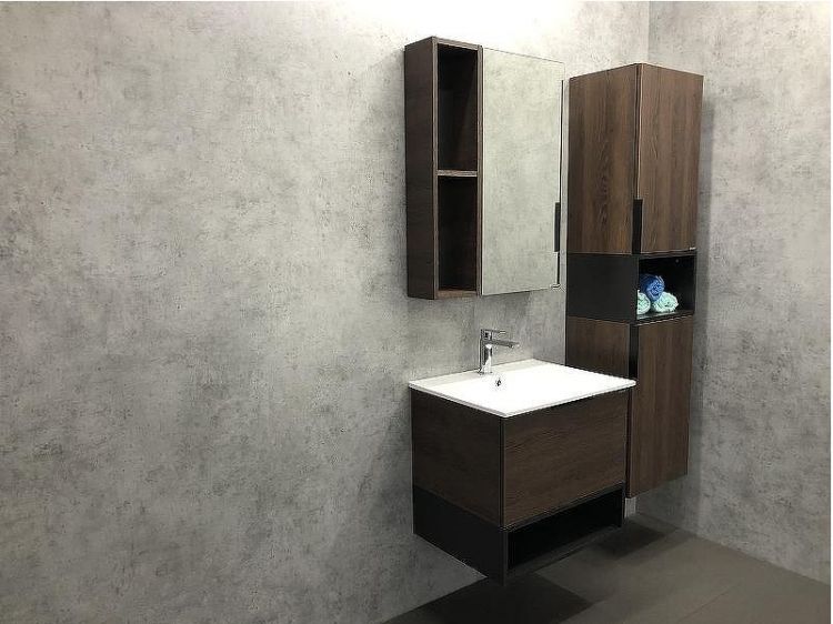 Зеркало со шкафом Comforty Франкфурт 60 00004150528 Дуб шоколадно-коричневый