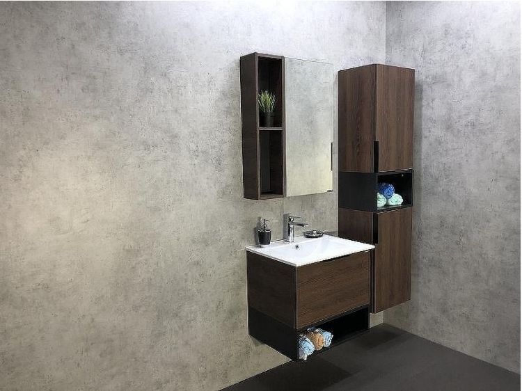 Зеркало со шкафом Comforty Франкфурт 60 00004150528 Дуб шоколадно-коричневый