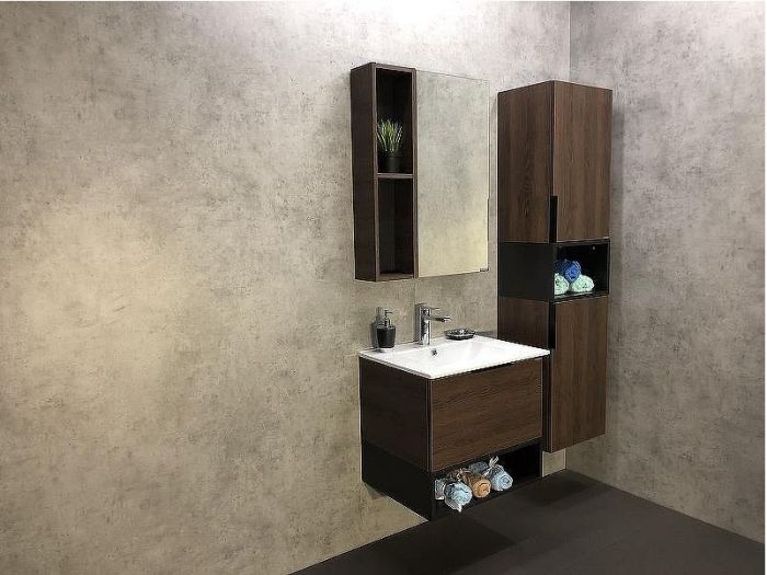 Зеркало со шкафом Comforty Франкфурт 60 00004150528 Дуб шоколадно-коричневый