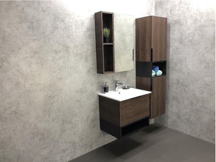 Зеркало со шкафом Comforty Франкфурт 60 00004150528 Дуб шоколадно-коричневый