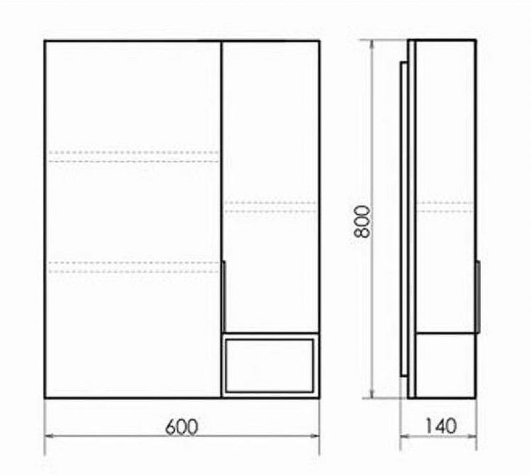 Зеркало со шкафом Comforty Франкфурт 60 00004150528 Дуб шоколадно-коричневый