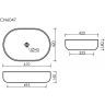 Умывальник чаша SANCOS Element накладная овальная 600x415x135мм, CN6047