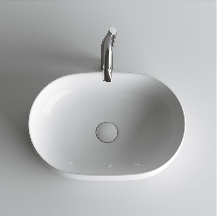 Умывальник чаша SANCOS Element накладная овальная 600x415x135мм, CN6047