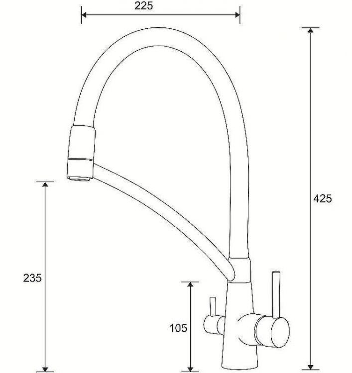Смеситель для кухни Paulmark Siegen Si213111-308 Черный Смеситель для кухни Paulmark Siegen Si213111-308 Черный