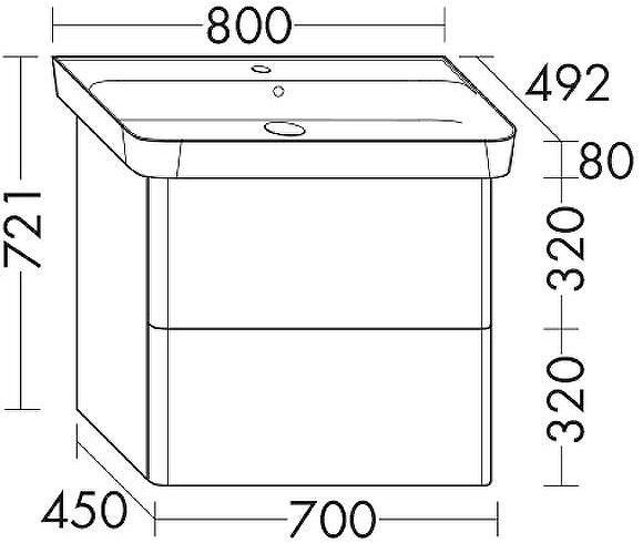 Тумба с раковиной Burgbad Iveo 80 SFEN080F2833G0161C0001*1 подвесная Белая глянцевая