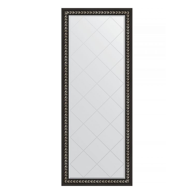 Зеркало EVOFORM  EXCLUSIVE-G FLOOR BY 6308 80x199 черный ардеко 81 мм пристенное напольное с гравировкой в багетной раме