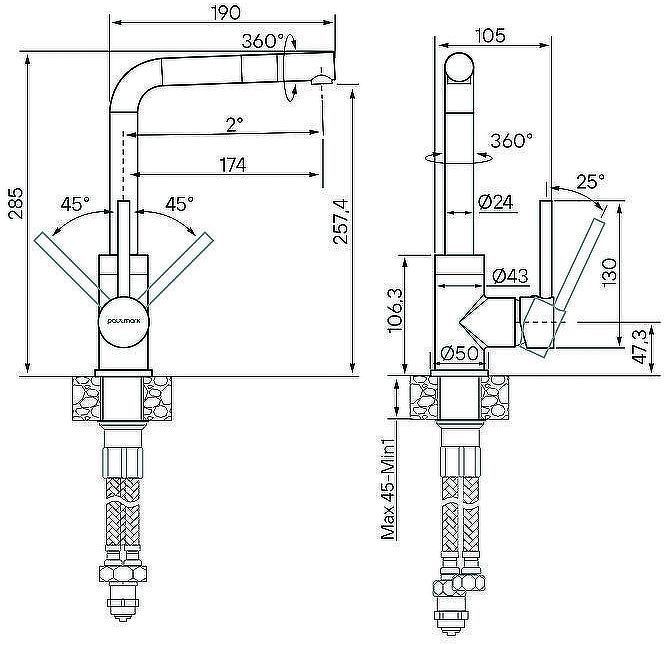 Смеситель для кухни Paulmark Honner Ho212018-CR Хром Смеситель для кухни Paulmark Honner Ho212018-CR Хром
