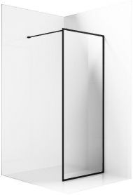 Душевая перегородка Ambassador Walk-in 100х200 15031218 профиль Черный стекло прозрачное