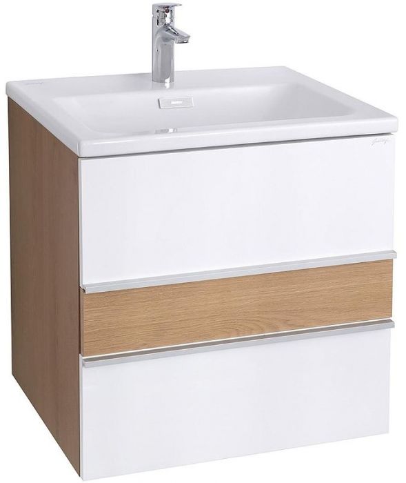 Тумба под раковину Jacob Delafon Lucien 60 EB2056-E76-J5 подвесная Белая глянцевая Дуб корбридж