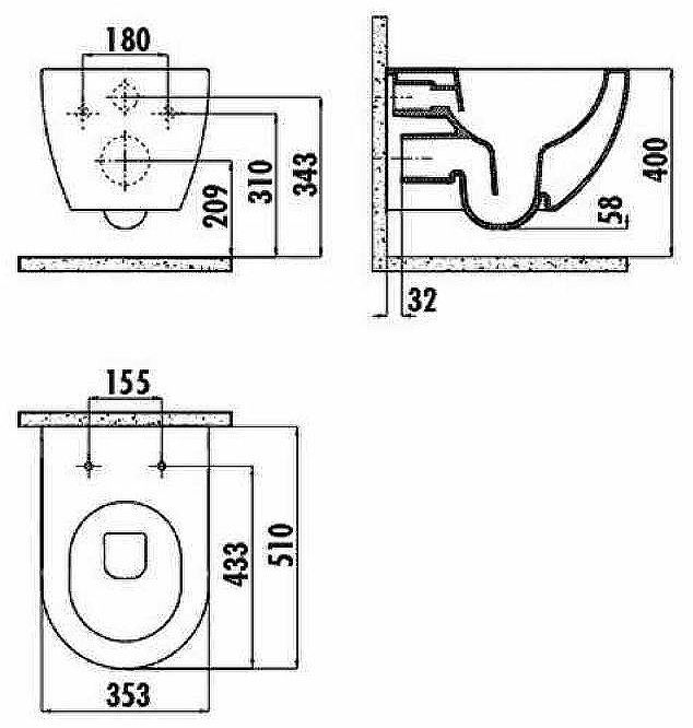 Унитаз биде Creavit Free FE322-00CM00E-0000 подвесной Капучино без сиденья
