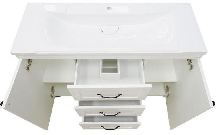 Тумба с раковиной Misty Дуэт 120 УТ000008724 Белая матовая