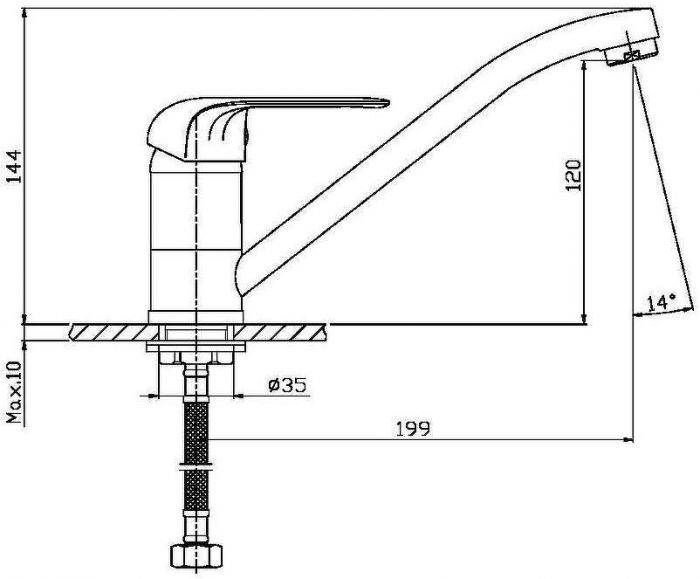Смеситель для кухни Orange Iris M41-000cr Хром