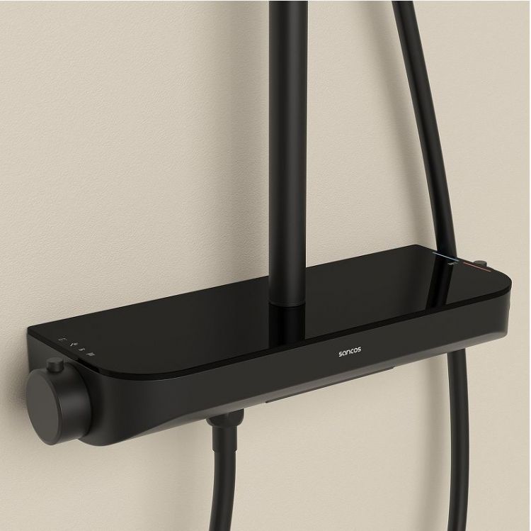 Душевая система Sancos Teo SC11002MB с термостатом цвет Черный матовый Душевая система Sancos Teo SC11002MB с термостатом цвет Черный матовый