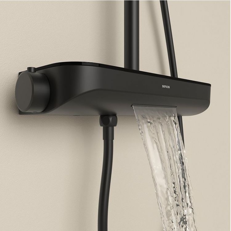 Душевая система Sancos Teo SC11002MB с термостатом цвет Черный матовый Душевая система Sancos Teo SC11002MB с термостатом цвет Черный матовый