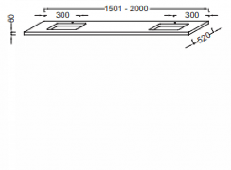 Столешница Jacob Delafon Parallel EB55-1800-E10 Столешница Jacob Delafon Parallel EB55-1800-E10