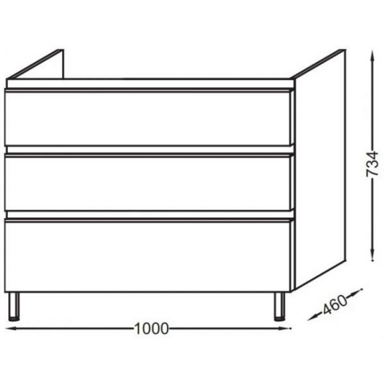 Тумба под раковину 100 см Jacob Delafon Vox EB2046-RA-E16 ореховое дерево