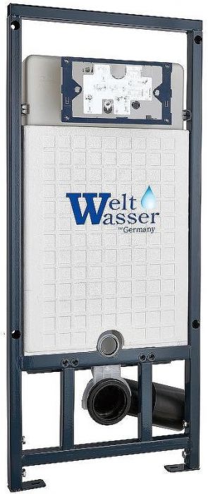 Комплект унитаза AQUAme AQM2002 с сиденьем Микролифт и инсталляцией WeltWasser WW Marberg 507 10000005949+10000005952 с клавишей смыва Хром глянцевый