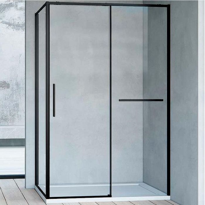 Душевой уголок Vincea Slim Soft 140x90 VSR-1SS9014CLB профиль Черный стекло прозрачное