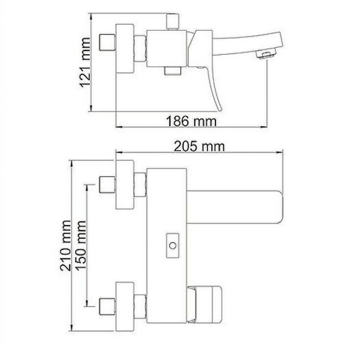 Смеситель для ванны WasserKRAFT Aller 1061W Белый Хром