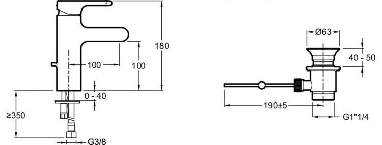 Смеситель для раковины Jacob Delafon Singulier 10860D-CP, хром