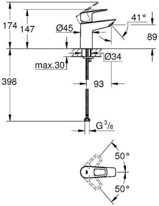 Смеситель для раковины Grohe BauLoop 23337001 Хром