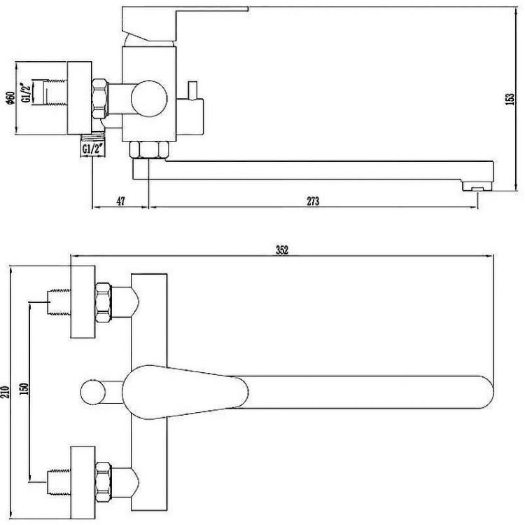 Смеситель для ванны ESKO Orlando OL 31 универсальный Никель Смеситель для ванны ESKO Orlando OL 31 универсальный Никель