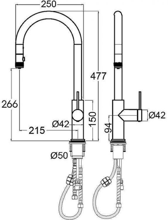 Смеситель для кухни Paulmark Galant Ga213077-BS Брашированная сталь Смеситель для кухни Paulmark Galant Ga213077-BS Брашированная сталь