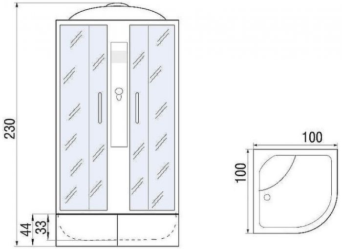 Душевая кабина River Desna XL 100x100 MT 10000006149 с поддоном