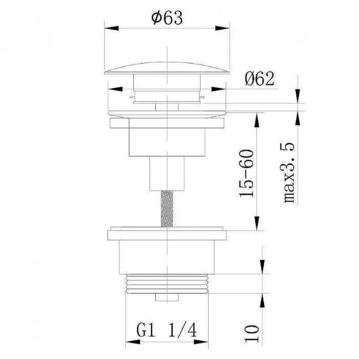 Донный клапан Abber AF0011 click-clack Хром