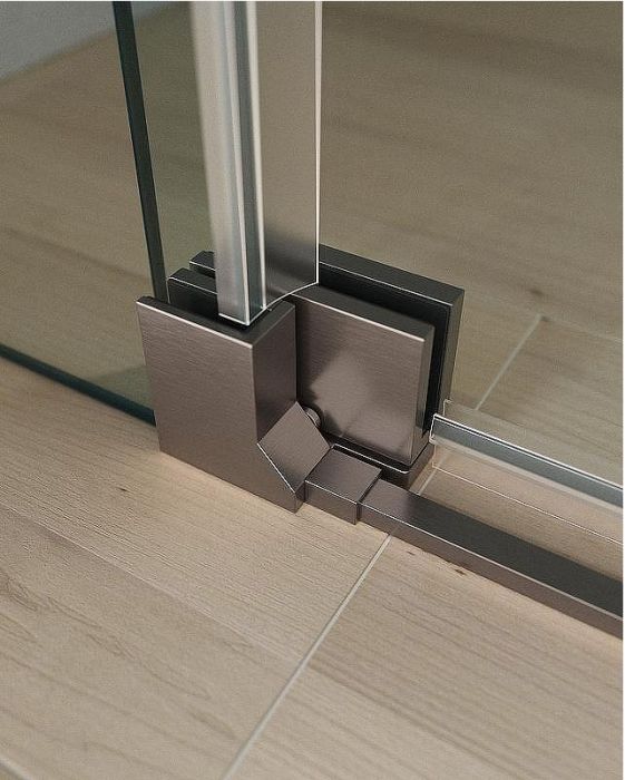 Душевой уголок Cezares Slider 100x90 SLIDER-AH-2-80/90-90/100-C-GM профиль Оружейная сталь стекло прозрачное