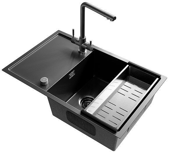 Смеситель для кухни Ulgran Steel US-016-002 цвет Черная брашированная сталь Смеситель для кухни Ulgran Steel US-016-002 цвет Черная брашированная сталь