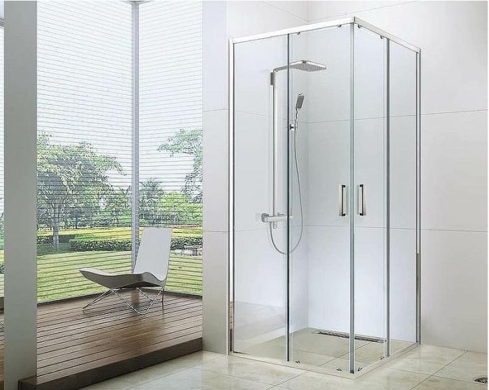 Душевой уголок Berges Solo S 100х100 061121 профиль Хром сильвер стекло прозрачное