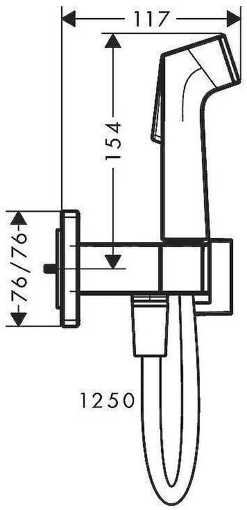 Гигиенический душ со смесителем Hansgrohe Bidette 29233340 Шлифованный черный хром