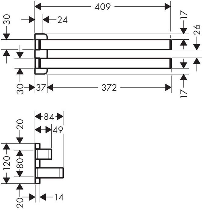 Axor Universal Полотенцедержатель 40.9см., подвесной, цвет: полированное золото