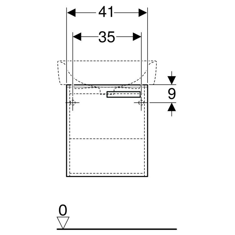 Тумба под раковину Geberit Renova Plan 41х46.3x35, белый [879350000]